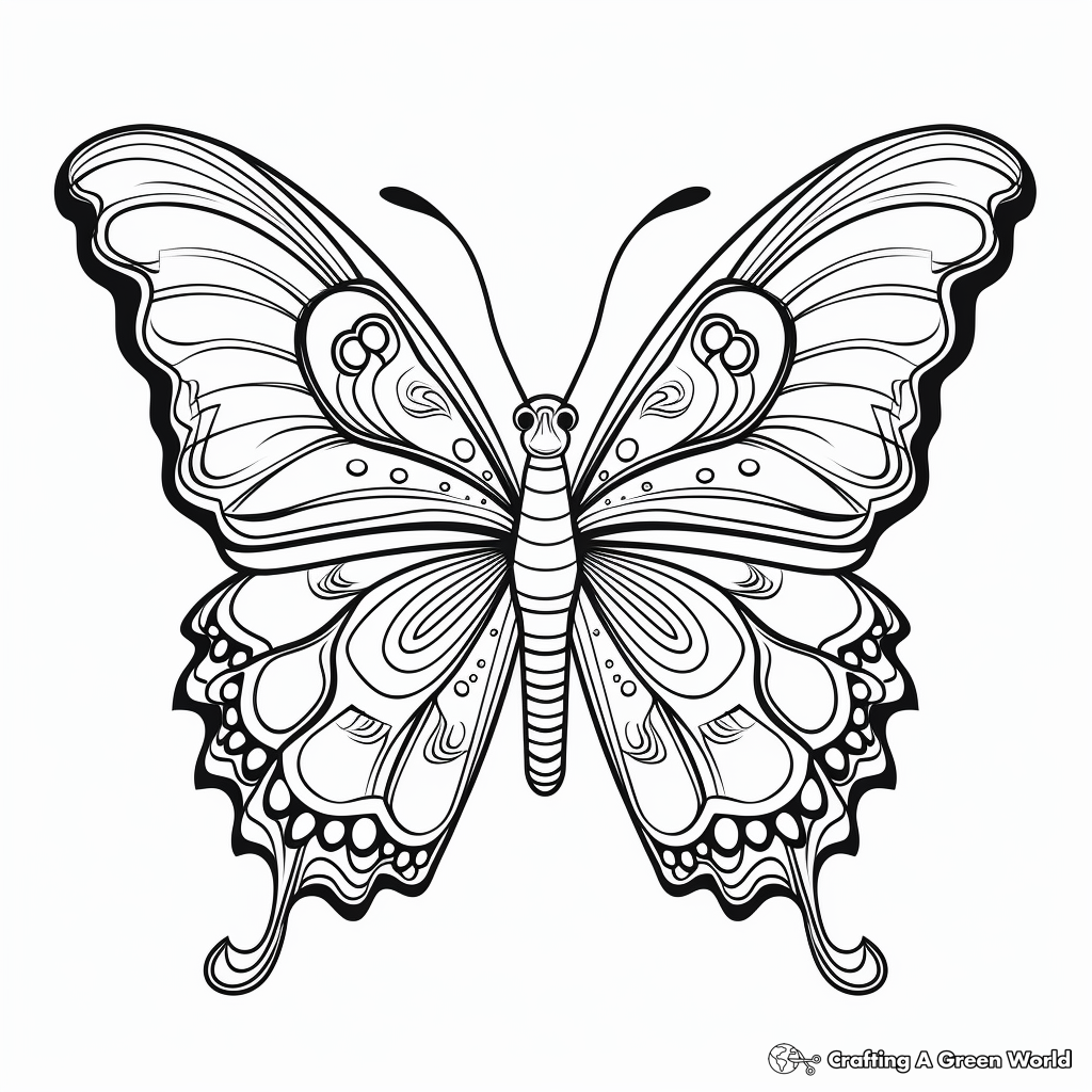 Printable Monarch Butterfly Coloring Pages for Artists 1
