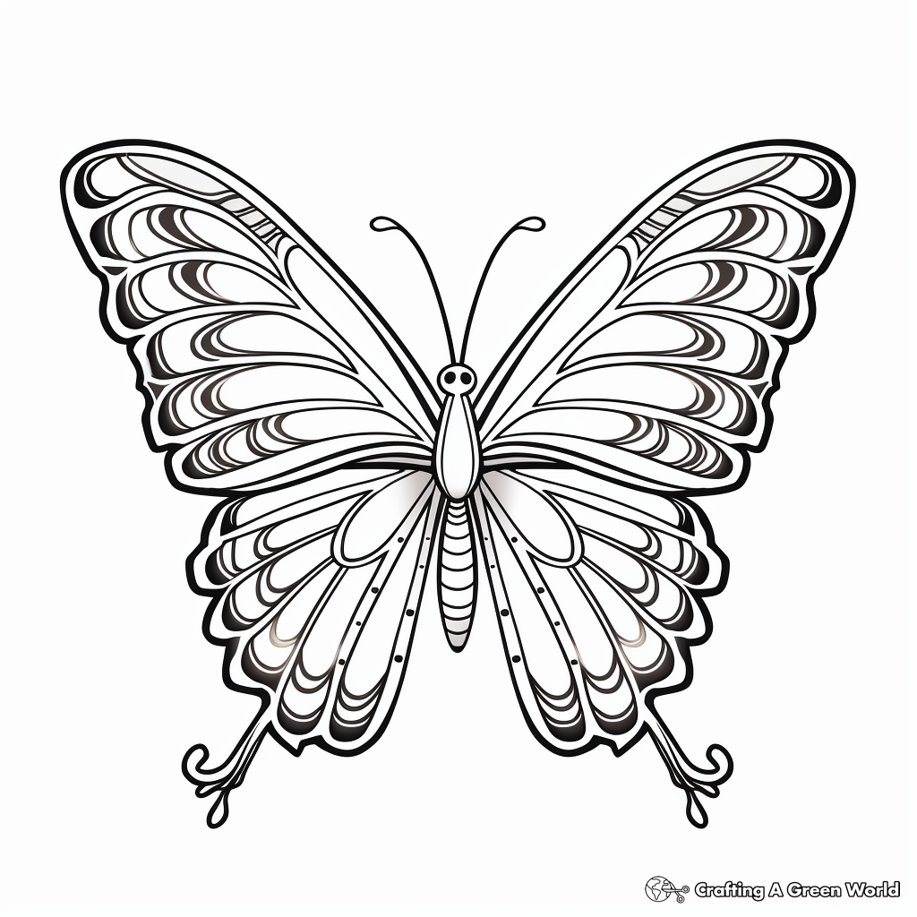Printable Monarch Butterfly Coloring Pages for Artists 2