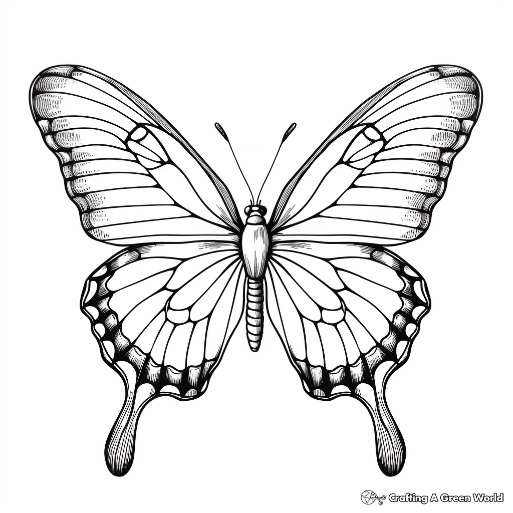 Printable Monarch Butterfly Coloring Pages for Artists 3