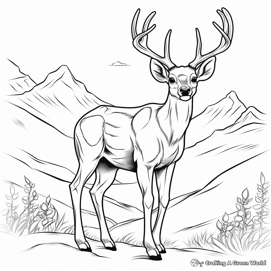 Printable Mule Deer Coloring Pages for Aspiring Artists 3