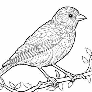 Printable Outline American Goldfinch Coloring Pages 1