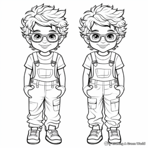 Printable Overalls Coloring Pages for Kids and Adults 3
