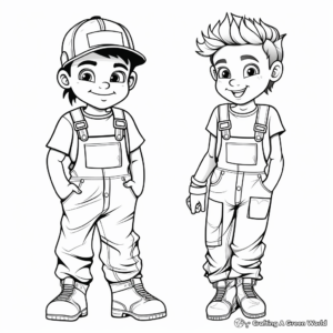 Printable Overalls Coloring Pages for Kids and Adults 4