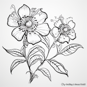 Printable Passion Flower Vine Coloring Pages for Artists 2