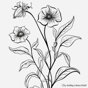 Printable Passion Flower Vine Coloring Pages for Artists 3