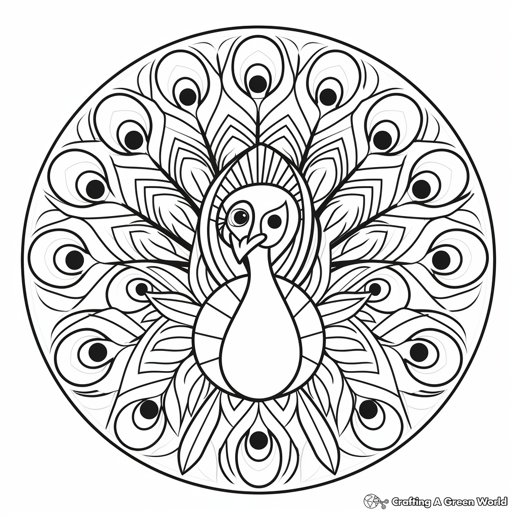 Printable Peacock Mandala Coloring Pages 1