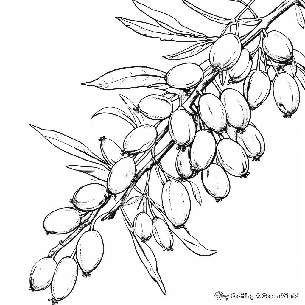 Printable Pecan Branch Coloring Pages for Artists 4