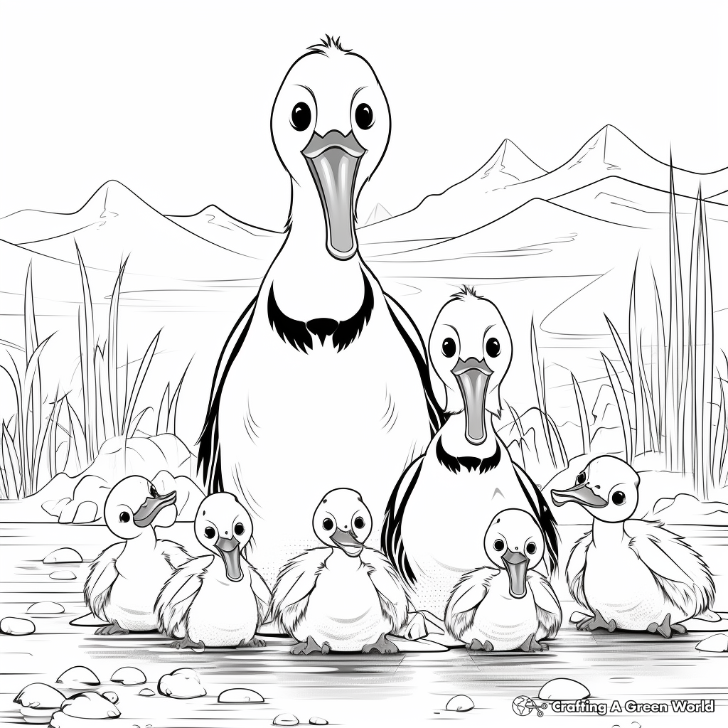 Printable Pelican Family Coloring Pages 1