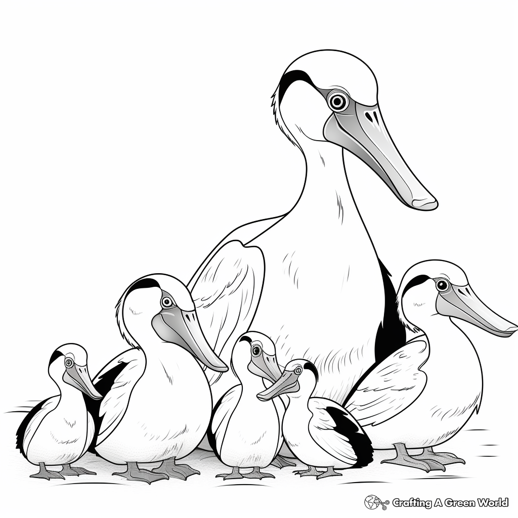 Printable Pelican Family Coloring Pages 2