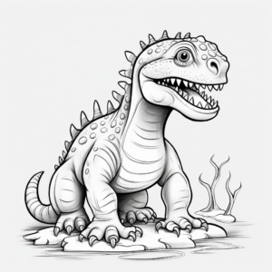 Printable Pencil Drawing Iguanodon Coloring Pages 3