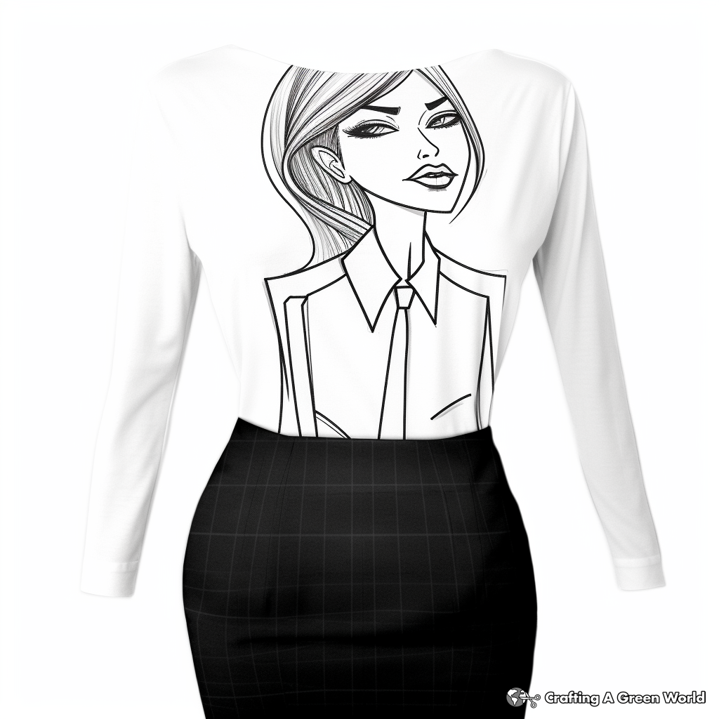 Printable Pencil Skirt Coloring Pages for Artists 1