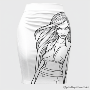 Printable Pencil Skirt Coloring Pages for Artists 2