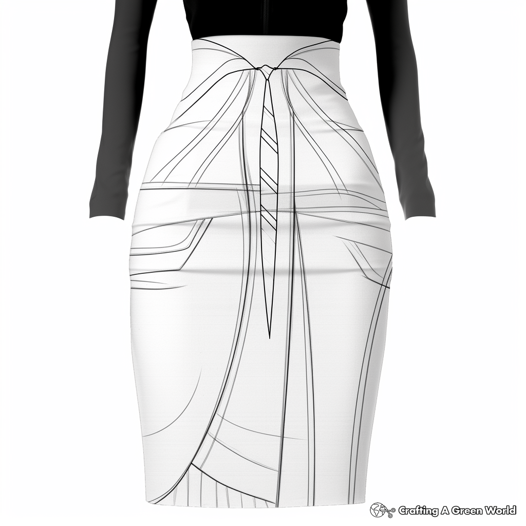 Printable Pencil Skirt Coloring Pages for Artists 3