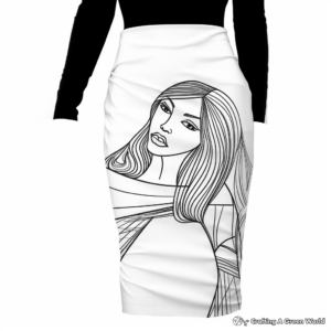 Printable Pencil Skirt Coloring Pages for Artists 4