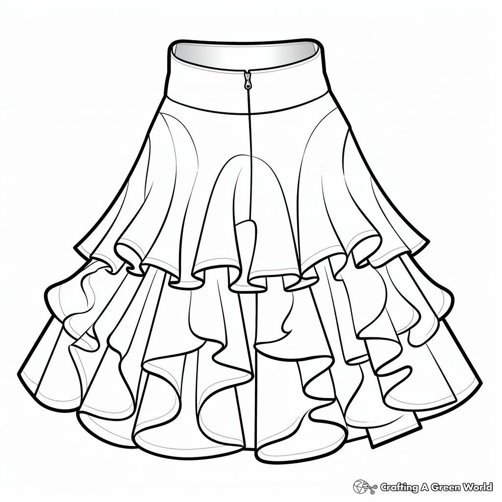 Printable Peplum Skirt Coloring Pages 4