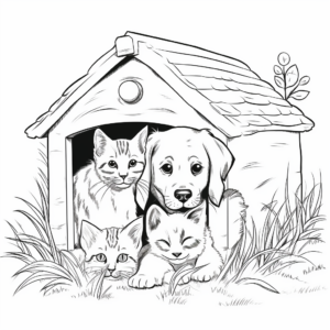 Printable Pets in Need Coloring Pages 1