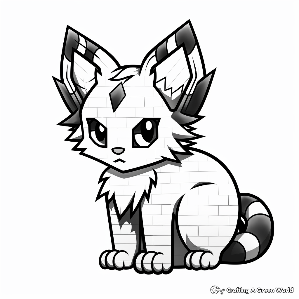 Printable Pixel Art Minecraft Cat Coloring Pages 4