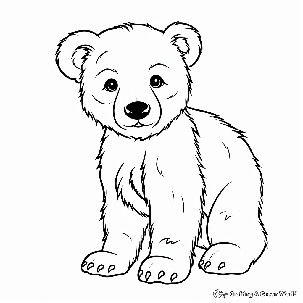 Printable Polar Bear Cub Coloring Pages 1