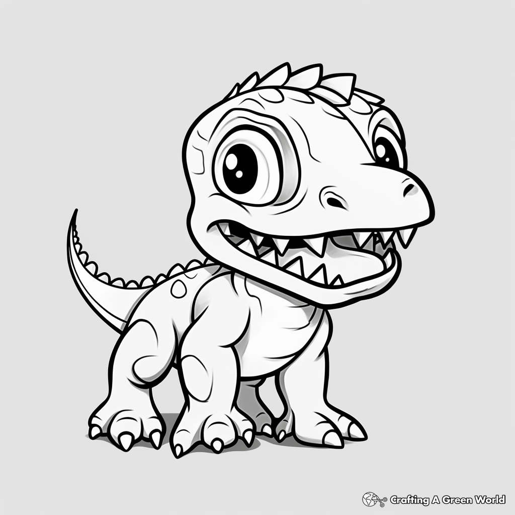 Printable Prehistoric Baby T Rex Coloring Pages 1