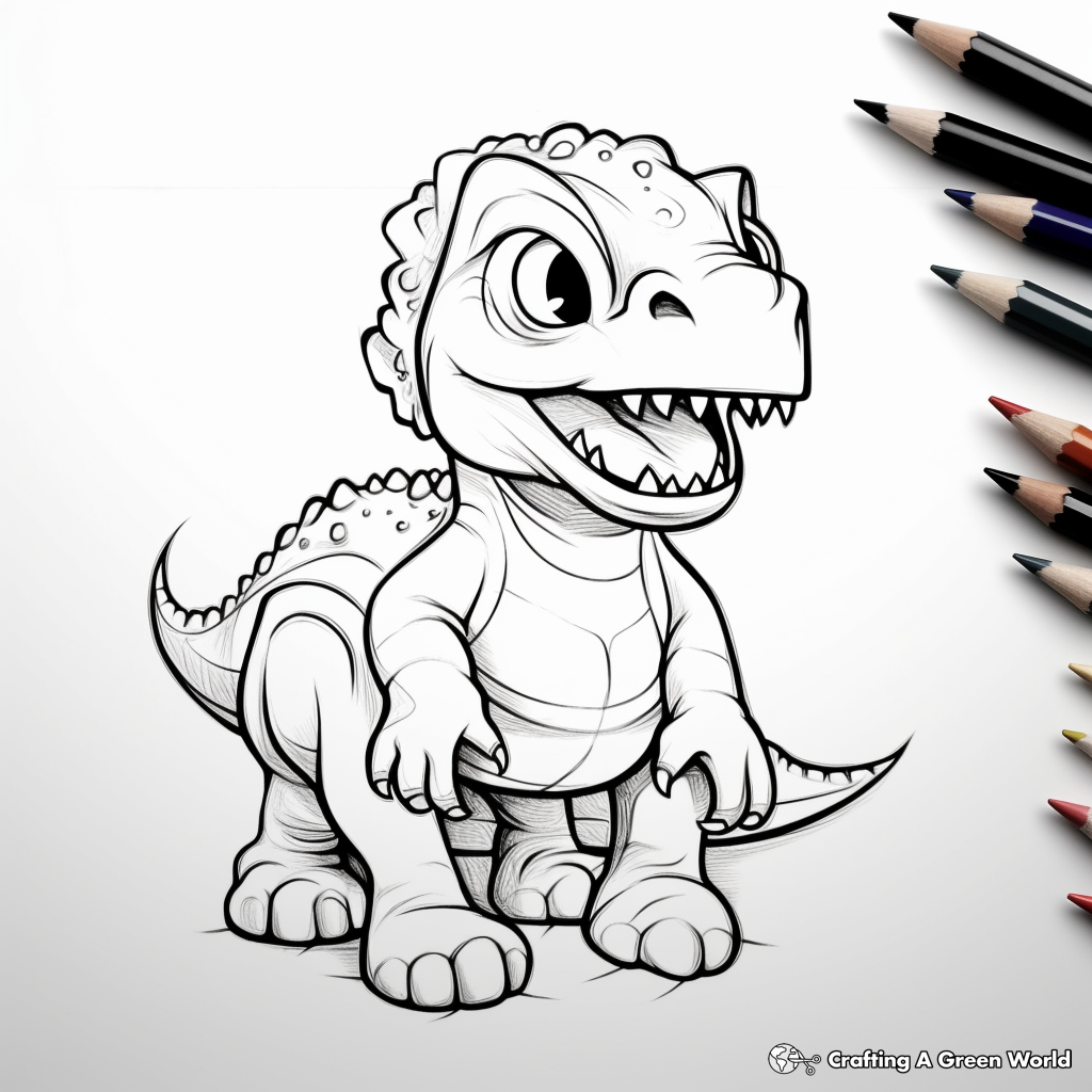 Printable Prehistoric Baby T Rex Coloring Pages 2