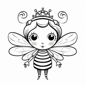 Printable Queen Bee and Hive Coloring Pages 3