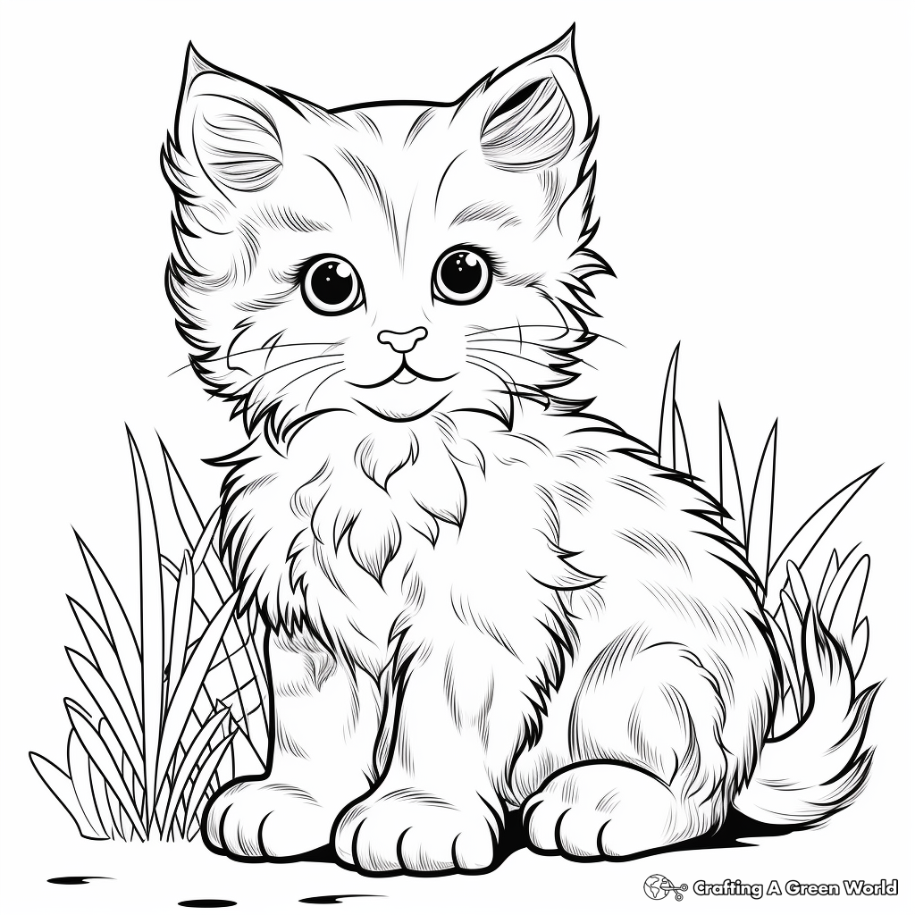 Printable Ragdoll Kitten Coloring Pages 1