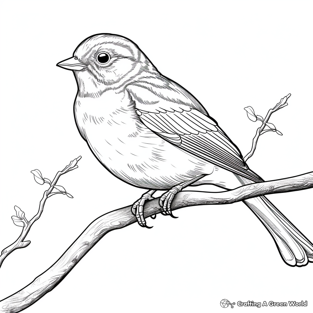 Printable Realistic Oriole Coloring Pages 1