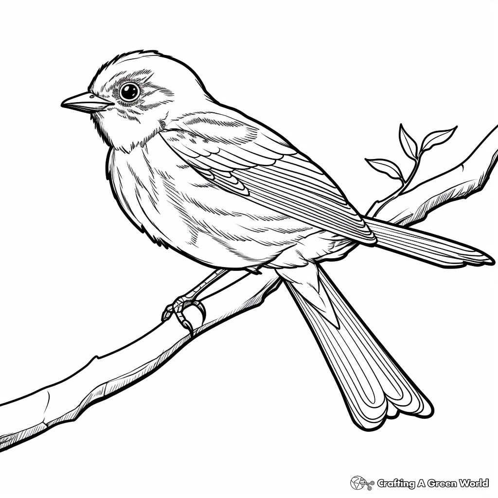 Printable Realistic Oriole Coloring Pages 3