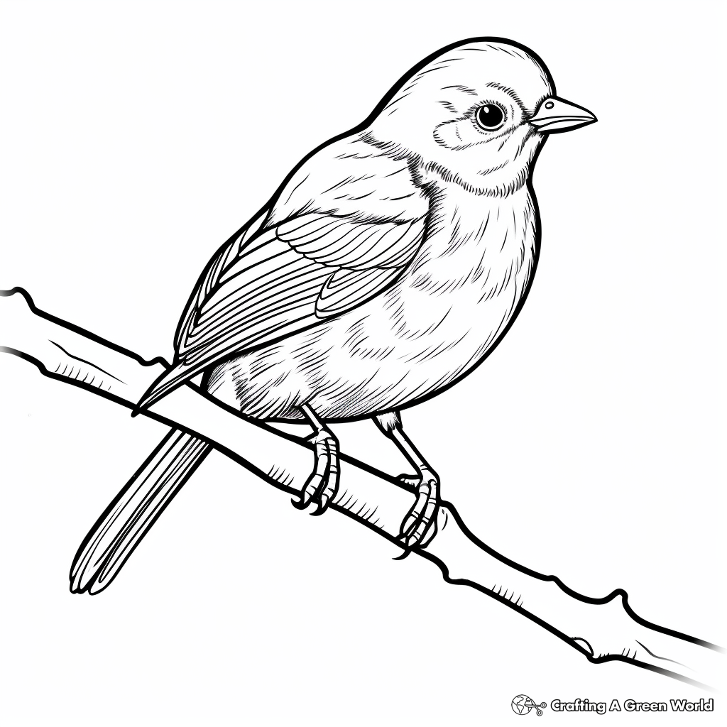 Printable Realistic Oriole Coloring Pages 4