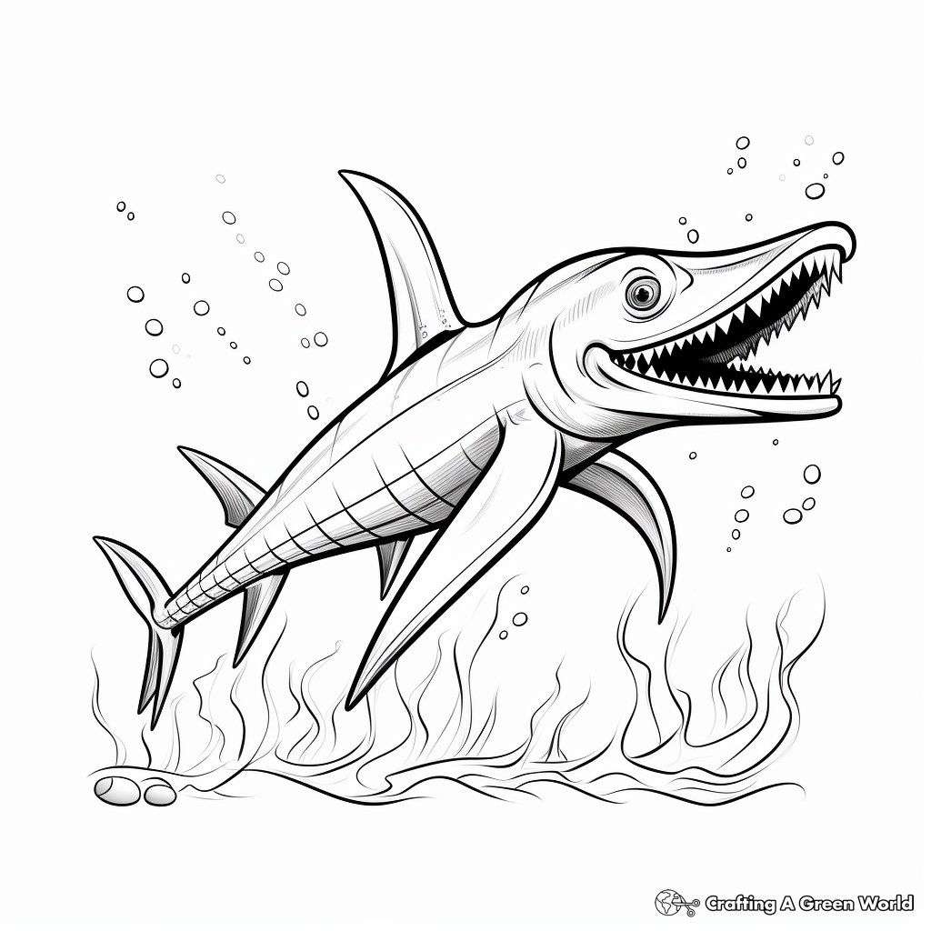 Printable Realistic Plesiosaurus Coloring Pages 3