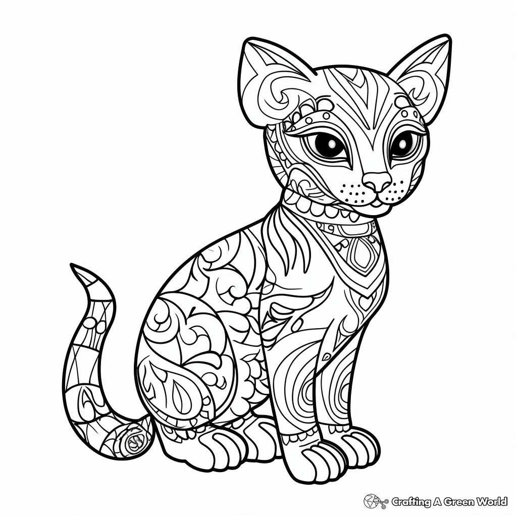 Printable Realistic Sphynx Cat Coloring Pages 1