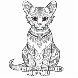 Printable Realistic Sphynx Cat Coloring Pages 2
