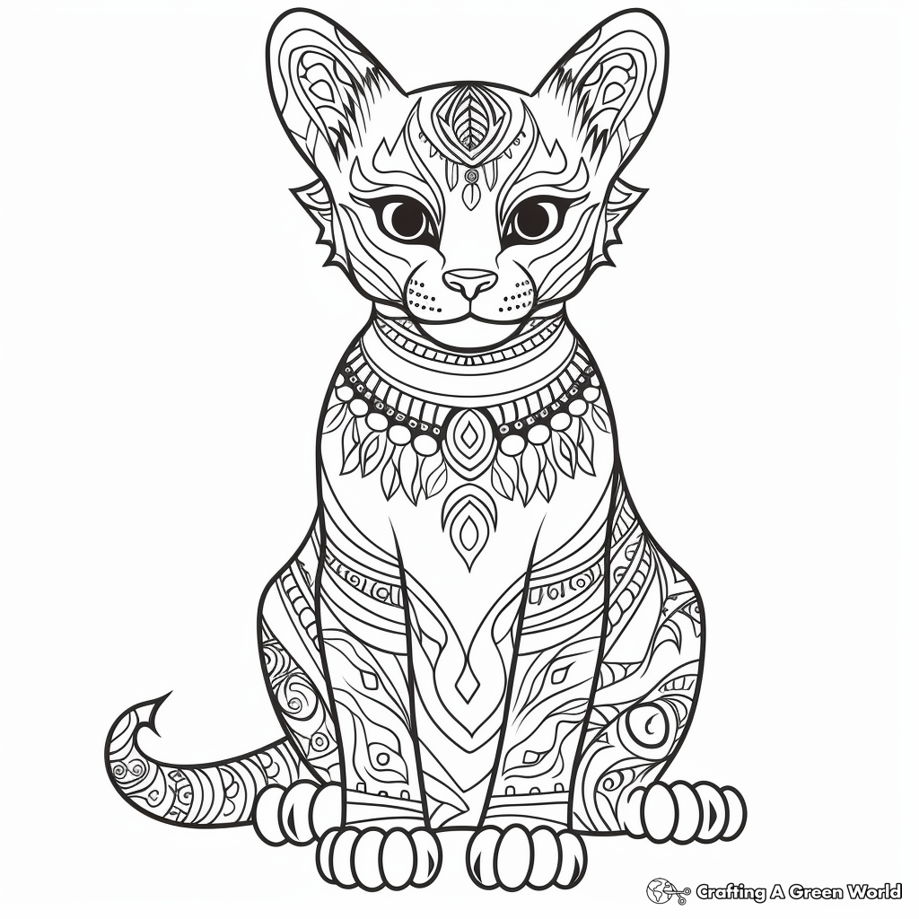 Printable Realistic Sphynx Cat Coloring Pages 2