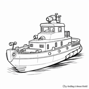 Printable Realistic Tugboat Coloring Pages 2