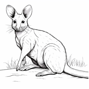 Printable Realistic Wallaby Coloring Pages 2