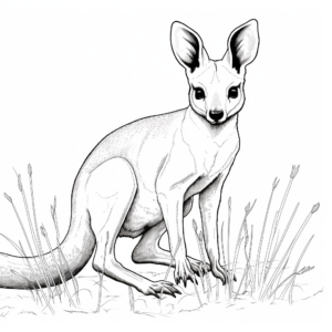 Printable Realistic Wallaby Coloring Pages 4