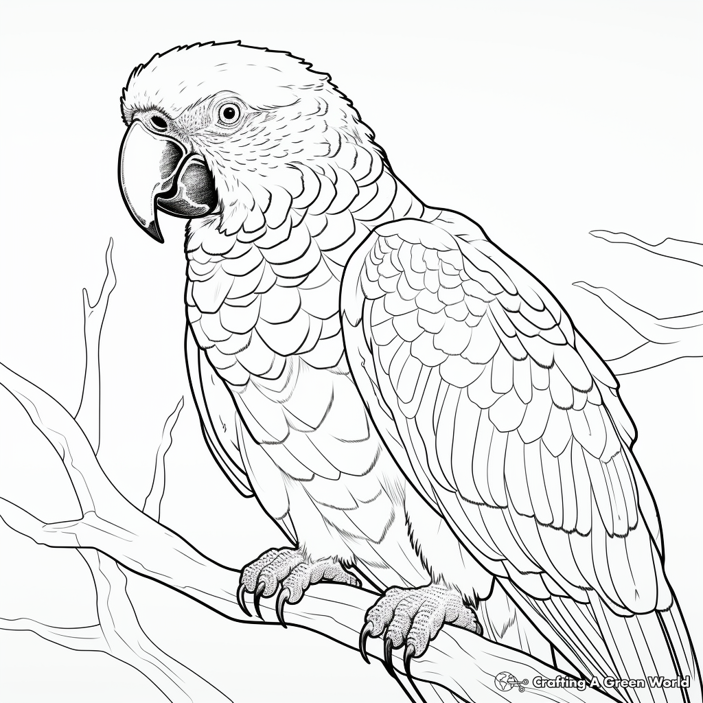 Printable Red-fronted Macaw Coloring Pages for Artists 3