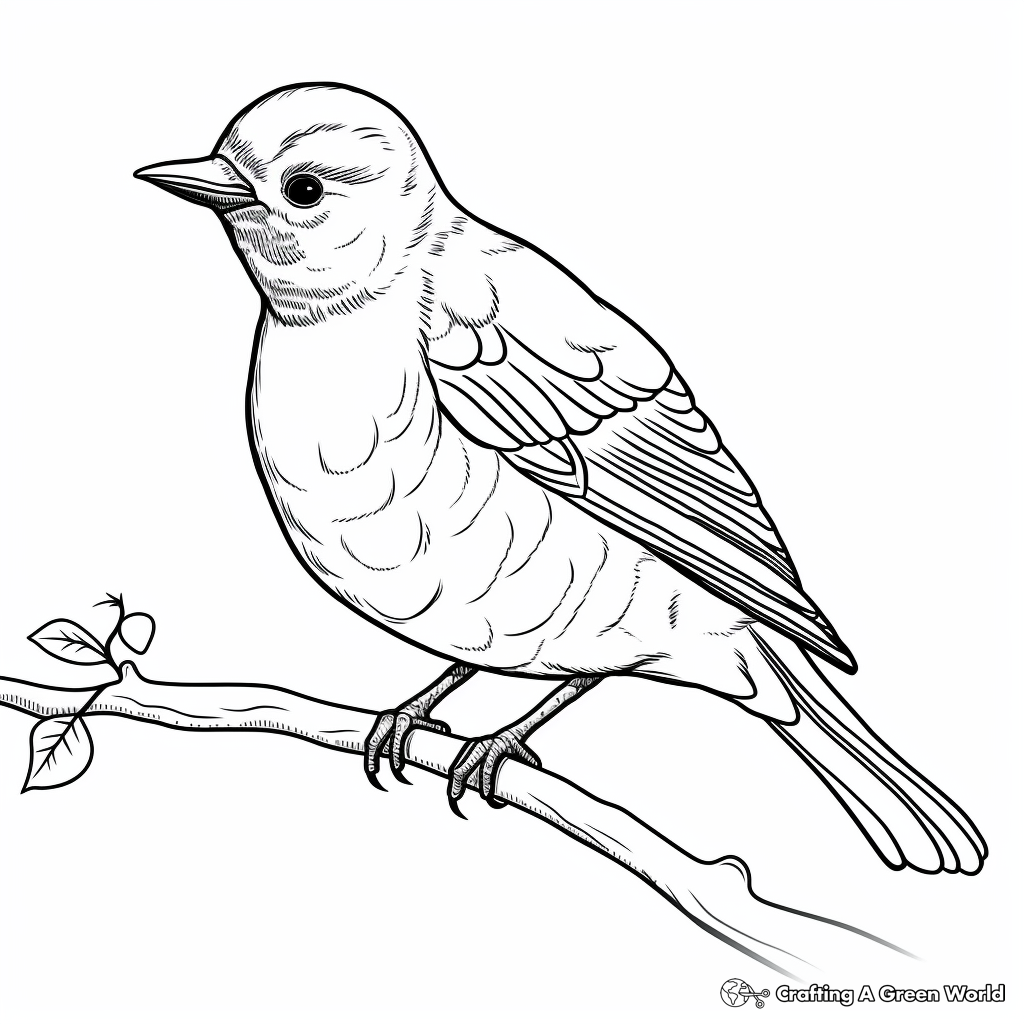 Printable Red-Headed Woodpecker Coloring Pages 3