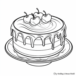 Printable Red Velvet Cake Coloring Pages 1