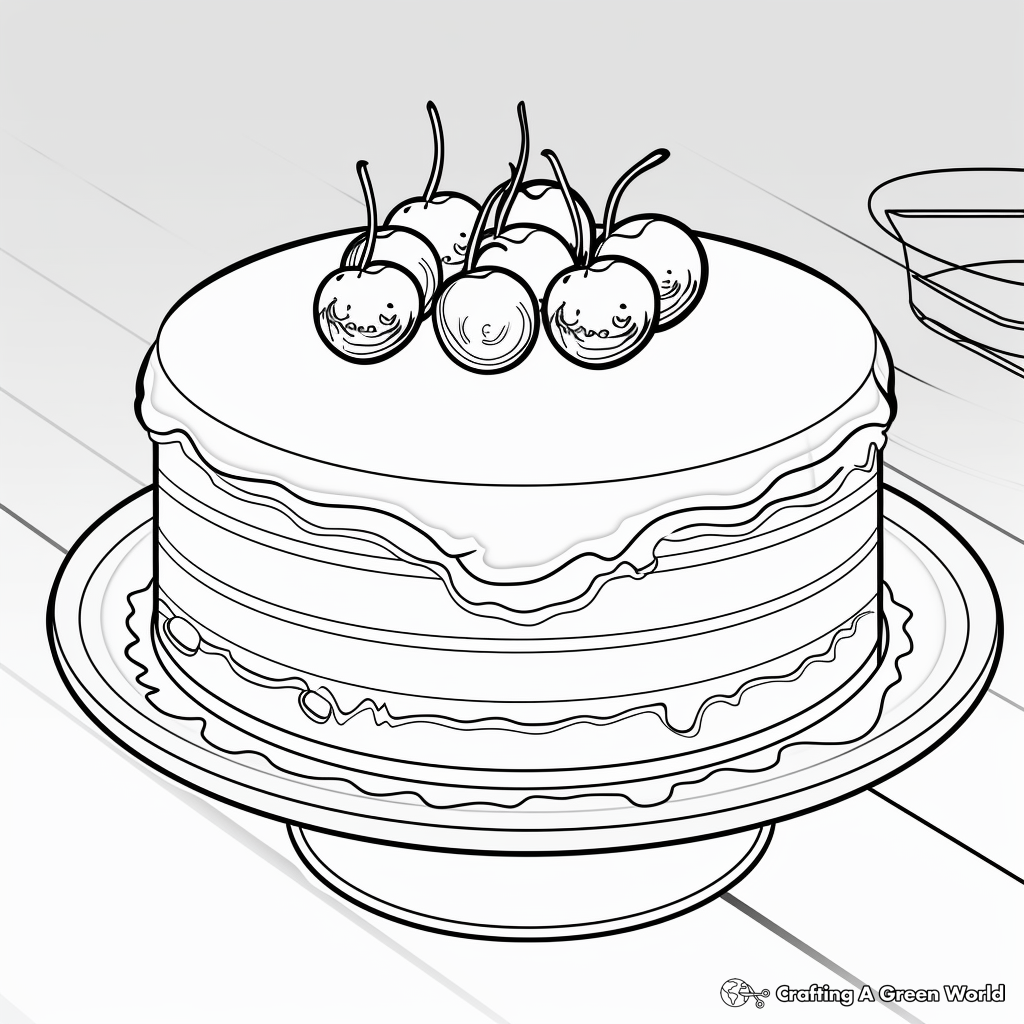 Printable Red Velvet Cake Coloring Pages 4