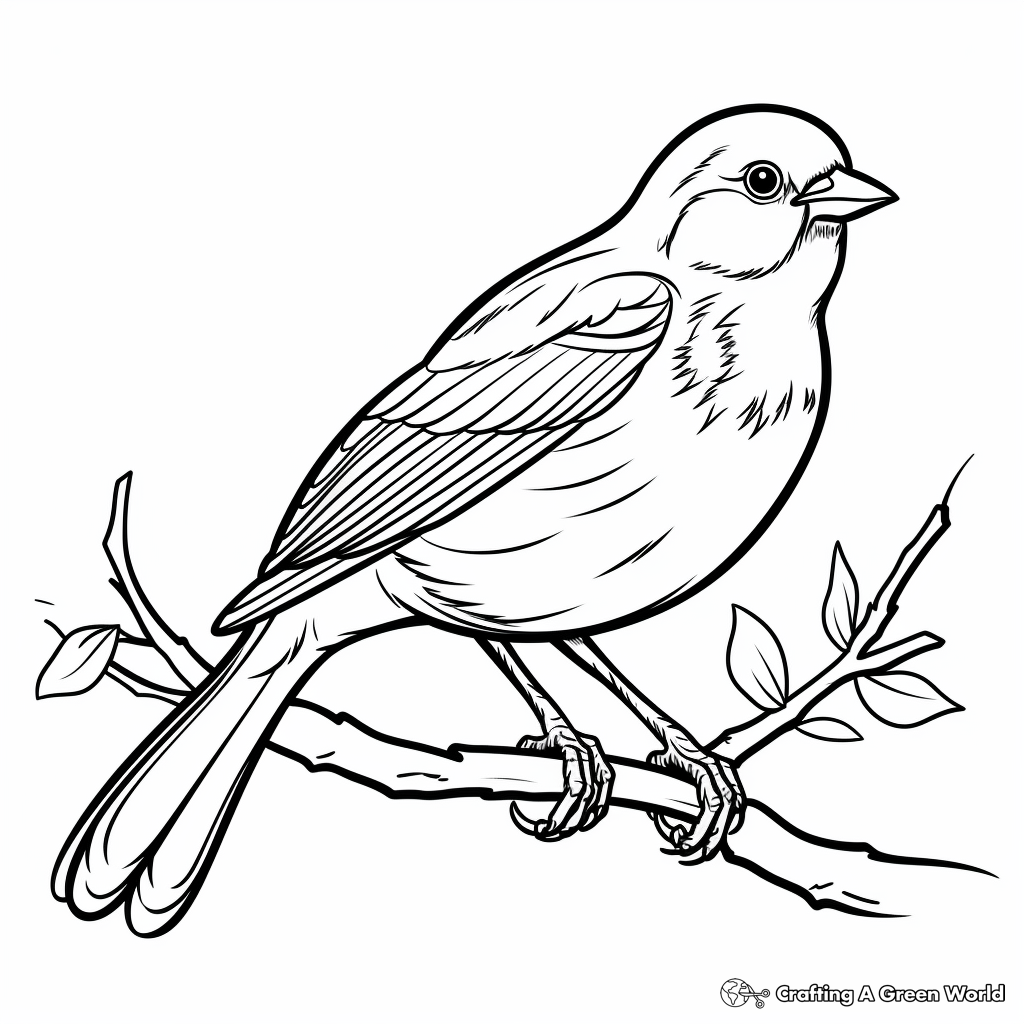 Printable Red-Winged Blackbird Flock Coloring Pages 1