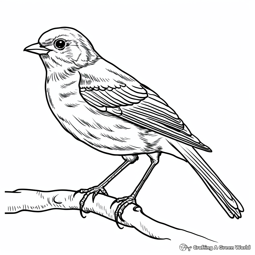 Printable Red-Winged Blackbird Flock Coloring Pages 2
