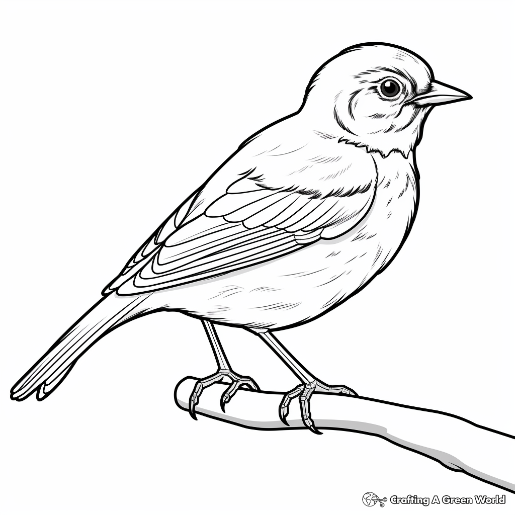 Printable Red-Winged Blackbird Flock Coloring Pages 3