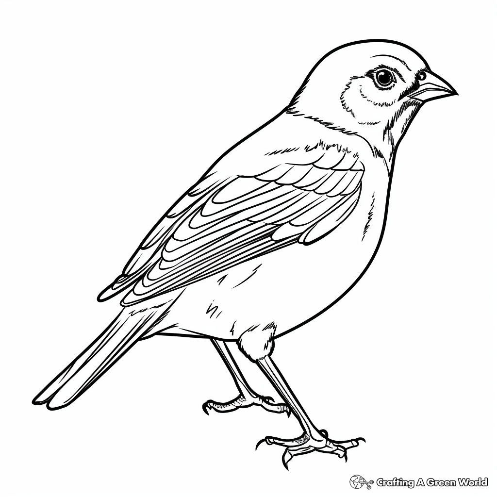 Printable Red-Winged Blackbird Flock Coloring Pages 4