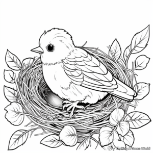 Printable Robin's Nest Coloring Sheets 1