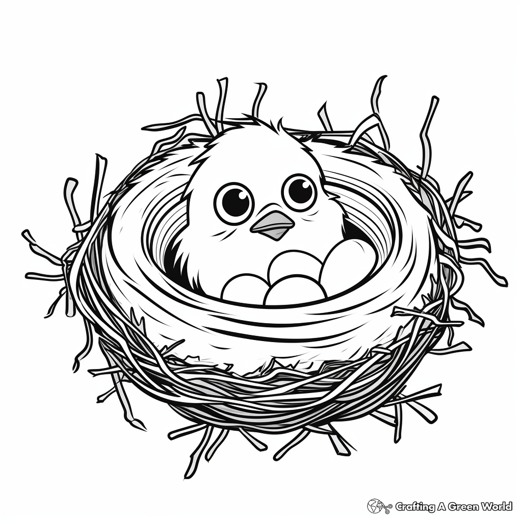 Printable Robin's Nest Coloring Sheets 2