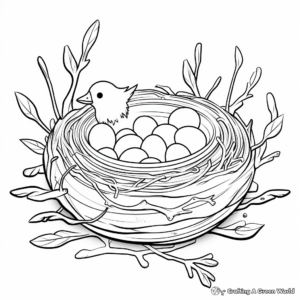 Printable Robin's Nest Coloring Sheets 4