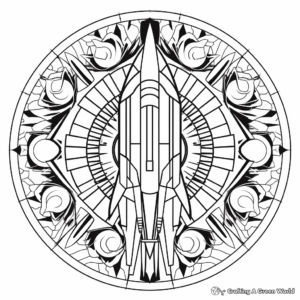 Printable Rocket Mandala Coloring Pages for Adults 2