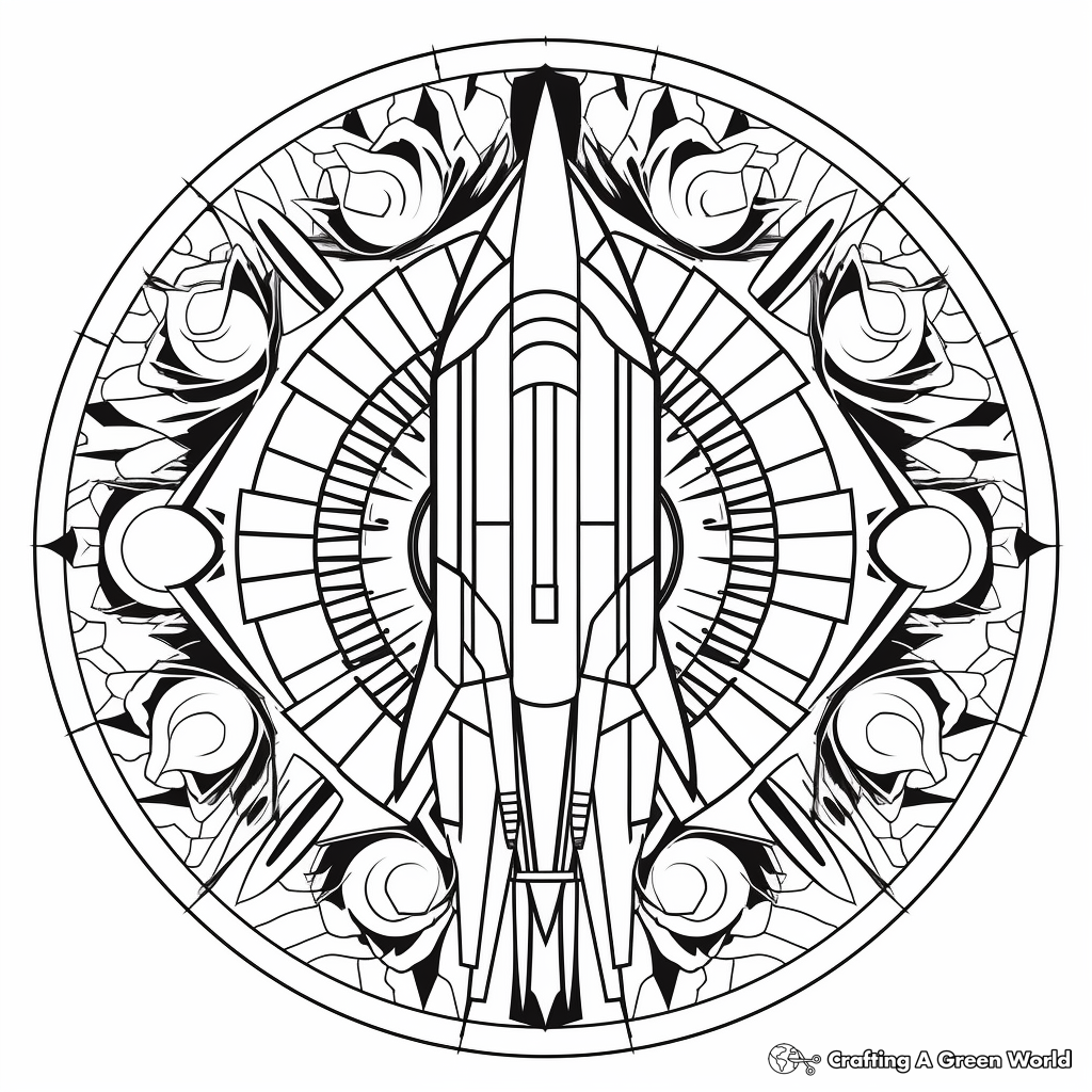 Printable Rocket Mandala Coloring Pages for Adults 2
