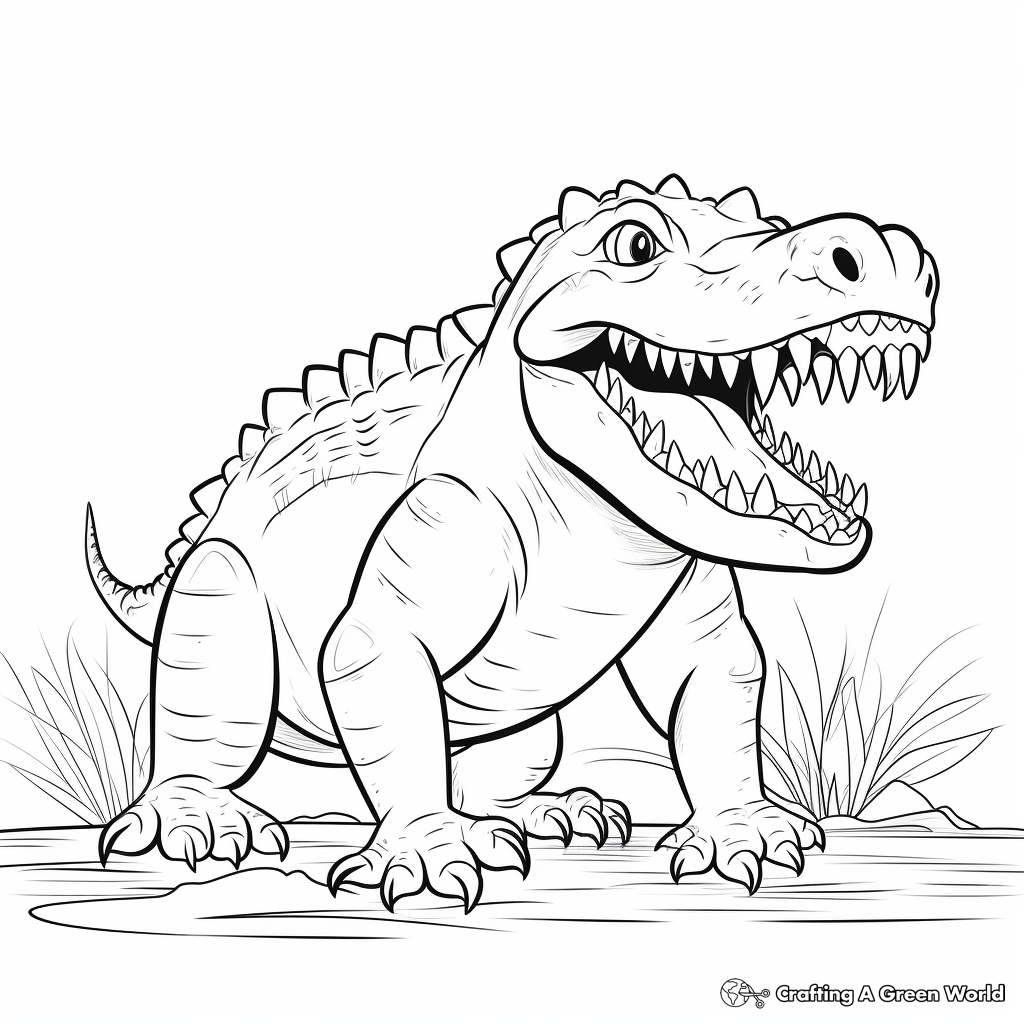 Printable Sarcosuchus Coloring Pages for Creativity 3